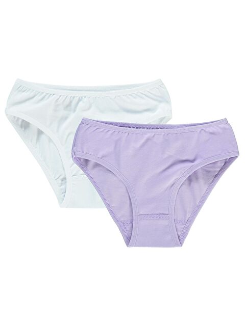 Civil Girls Kız Çocuk 2'li Külot Set 2-10 Yaş Beyaz-Lila - S000208416-37233