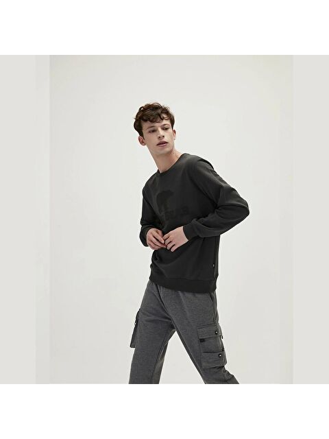 Bad Bear Crewneck Erkek Lacivert Baskılı Sweatshirt - S000166687-21164