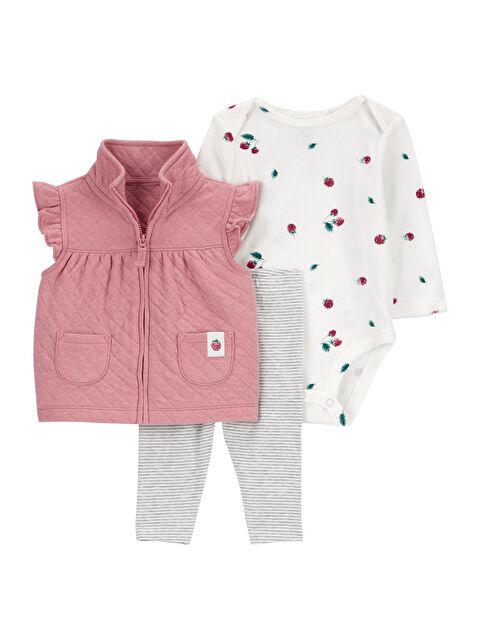 Carter's Kız Bebek Yelekli Set 3'lü Paket - S000372019-23173