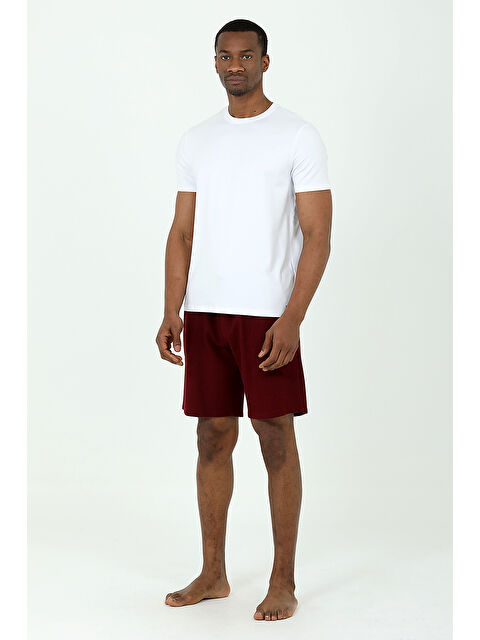 D'S damat Waffle Şortlu Pijama Takımı