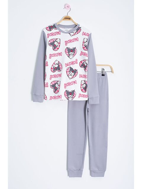 Cansın Mini Kalpli Yazı Desenli Kız Çocuk Pijama Takımı 22766 - S000524860-20024