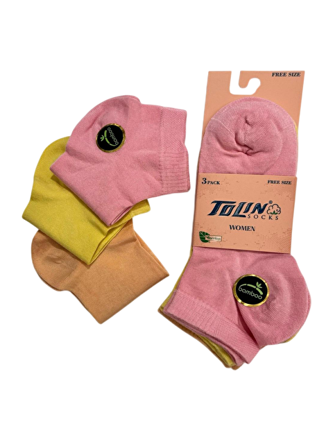 Tolin Kadın 3 lü Bambu Patik Çorap Seti 20538 - S000413265-27074