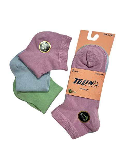 Tolin Kadın 3 lü Bambu Patik Çorap Seti 20538 - S000413265-23173