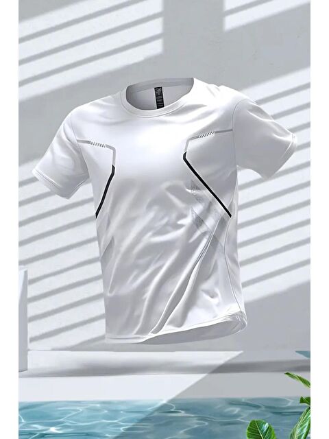 Oksit Fusto Mikro Polyester Slim Fit Performans Antrenman Sporcu Erkek Tshirt - S000342352-20063