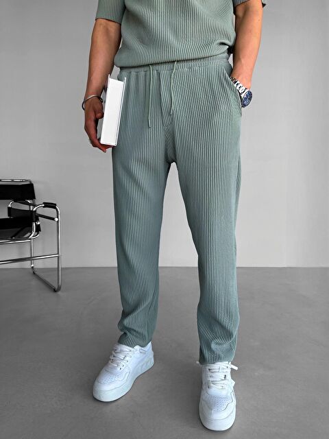 Abluka Online Erkek Baggy Fit Fitilli Rahat Pantolon Mint - S000178837-5233