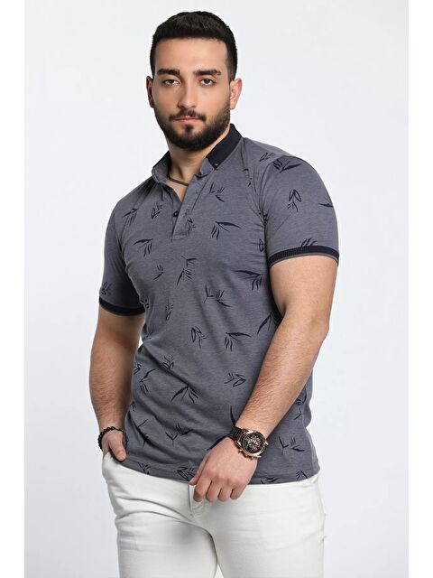 Mishar İtalia Polo Yaka Desenli Ön Düğmeli Erkek Tişört - S000302293-19459