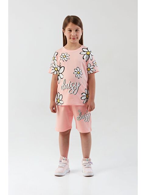 Fullamoda Papatya Baskılı Kız Çocuk Şortlu Takım - S000388589-23490