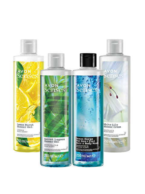 AVON Limon Reyhan Beyaz Zambak Misk Nane ve Deniz Kokulu Duş Jeli Paketi - S000363079-10231