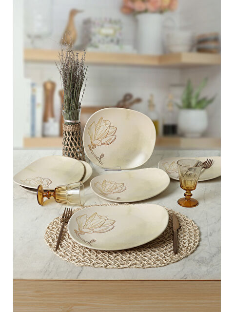 Keramika Vintage Bloom İsabella Servis Tabağı 30 Cm 6 Adet - S000372841-23173