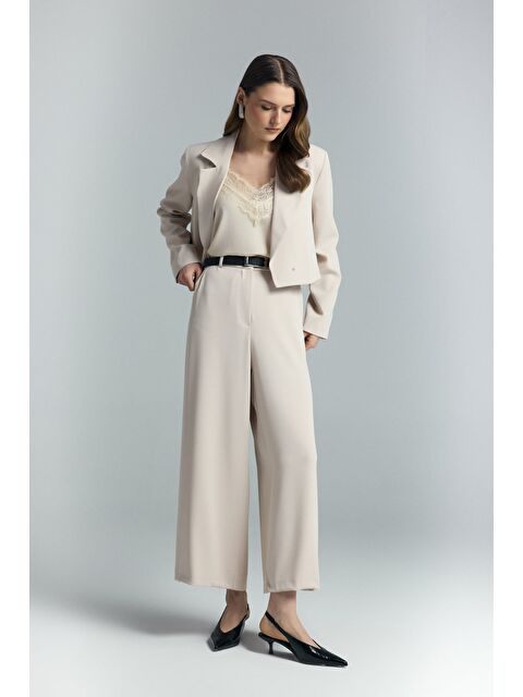 SATEEN Mari Pantolon - Bej