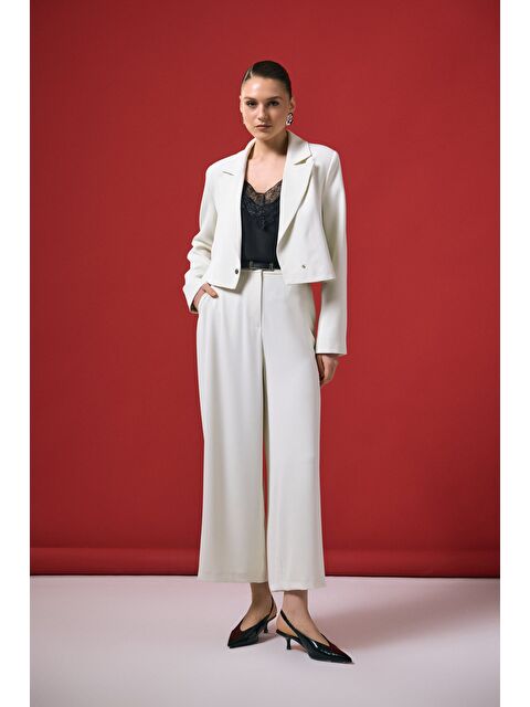 SATEEN Mari Pantolon - Ekru