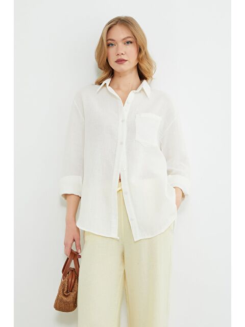 Fullamoda Tek Cepli Müslin Kumaş Salaş Gömlek