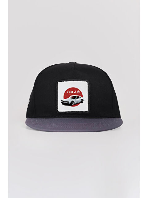 BlackBörk DM Logolu Gri-Siyah Hip Hop Şapka