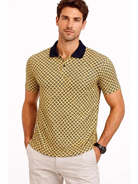 Jane's Erkek Pike Kumaş Polo Yaka Desenli Tişört