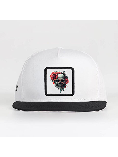 BlackBörk Kurukafa Logolu Siyah-Beyaz Hip Hop Şapka