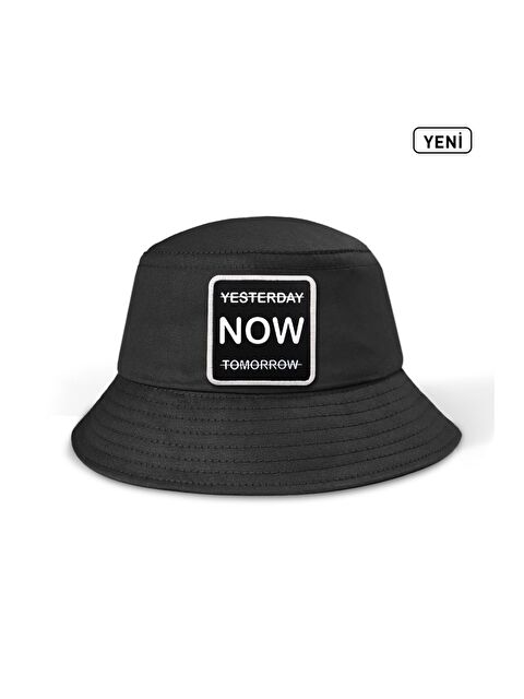 BlackBörk Yesterday Now Tomorrow Logolu Bucket Siyah Şapka