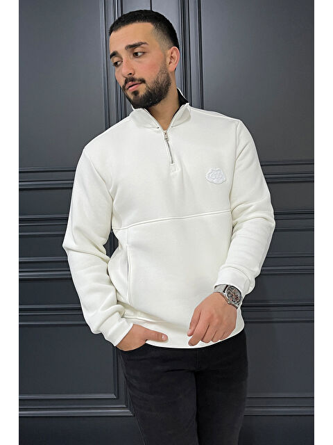 Mishar İtalia Yarım Fermuarlı Cepli Double Face Erkek Sweatshirt - S000309436-20063