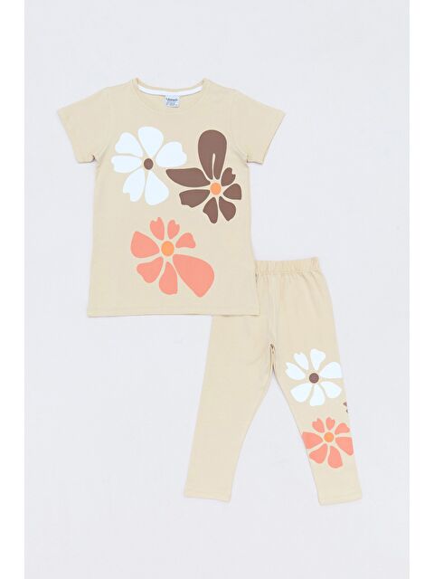 Fullamoda Çiçek Baskılı Taytlı Kız Çocuk Takım - S000381076-26429