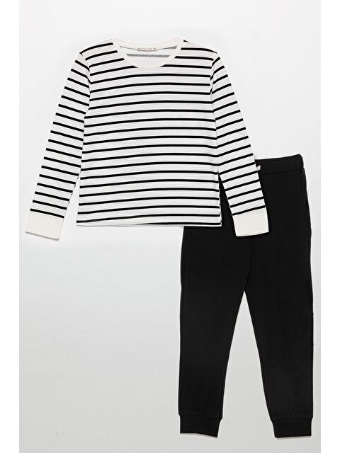 For You Kids Bisiklet Yaka Uzun Kol Siyah Alt Üst Takım - S000274058-19351