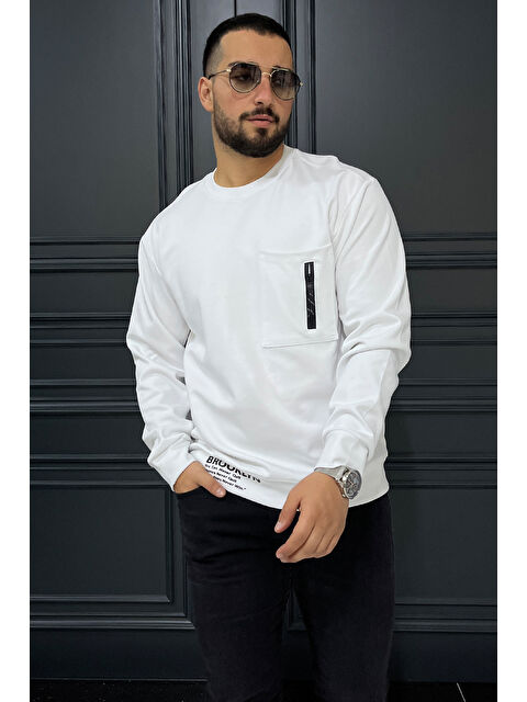 Mishar İtalia Bisiklet Yaka Cep Fermuar Detaylı Double Face Erkek Sweatshirt - S000308839-20063