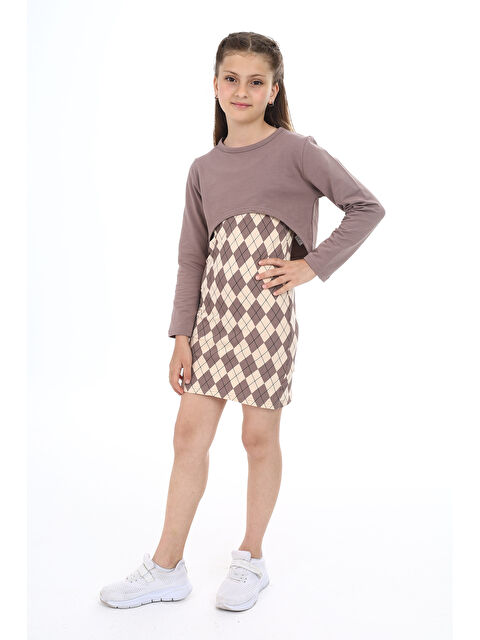 Toontoykids Kız Çocuk 2li Takım Baskılı Elbise - S000319055-29704