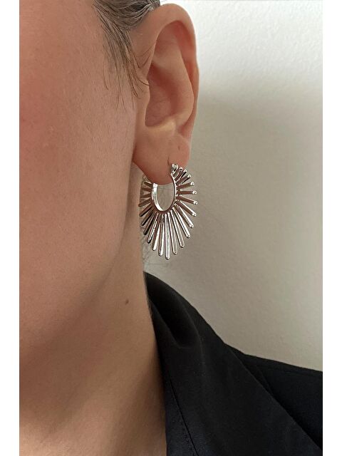 New Obsessions 18K Altın Kaplama Minimalist Shield Halka Küpe - S000274530-18105