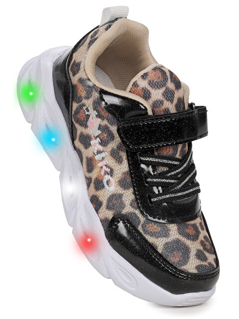 Kiko Kids Teno Cırtlı Işıklı Leopar Kız Çocuk Spor Ayakkabı - S000453274-19351