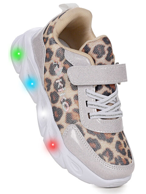 Kiko Kids Teno Cırtlı Işıklı Leopar Kız Çocuk Spor Ayakkabı - S000453274-20063