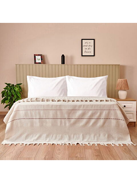 Evidea Soft Solvia Çift Kişilik Yatak Örtüsü - Krem - 200x230 cm