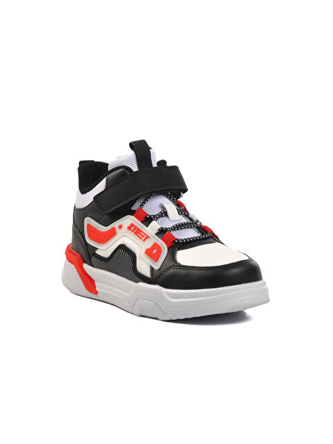 Pepino Siyah-Kırmızı Unisex Bilek Boy Cırtlı Çocuk Sneaker 1726-F - S000271931-37424