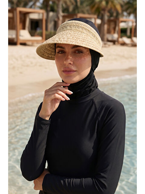 Remsa Mayo Geniş Siperlikli Vizör Hasır Şapka Güneş Koruyucu Siperlik 2127 Bej