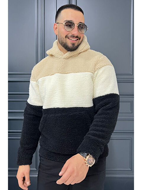 Mishar İtalia Kapüşonlu Kanguru Cepli  Pelüş Erkek Hoodie - S000308852-19928