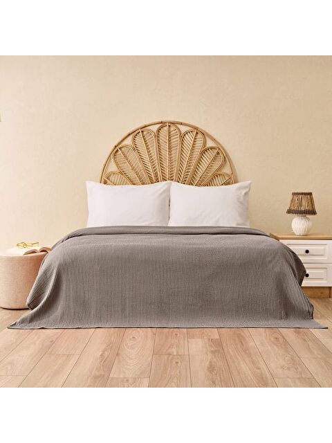 Evidea Soft Rete Çift Kişilik Pike - Gri - 200x220 cm