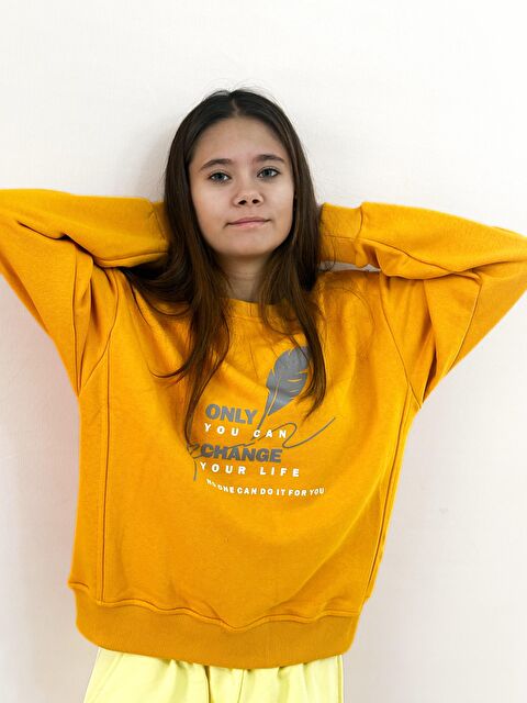 Miababy Unisex Bisiklet Yaka Baskılı Sweatshirt - S000327227-20072