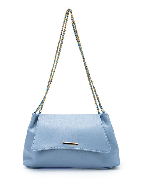 Minebag Kapaklı Zarif Tasarım Sarrah Kadın Omuz Çanta Mavi