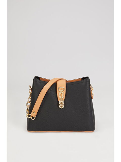 LEVİDOR Siyah-Camel Kadın Omuz Çantası 930228