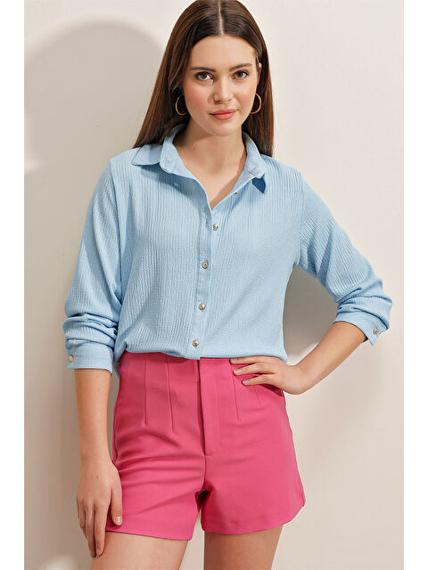 Bigdart 20160 Örme Gömlek - Mavi - S000089752-17234