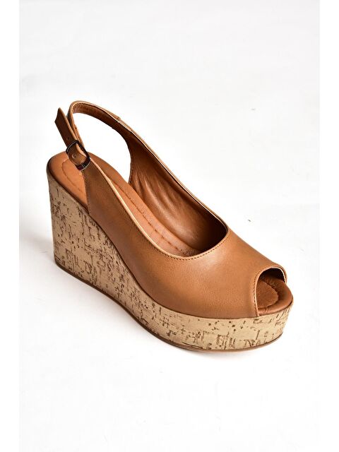 Fox Shoes S9960635 Taba Kadın Dolgu Topuklu Ayakkabı - S000152352-37454