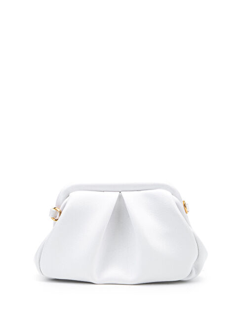 Minebag Clutch Form Uzun Askılı Degas Kadın Çapraz Çanta Beyaz