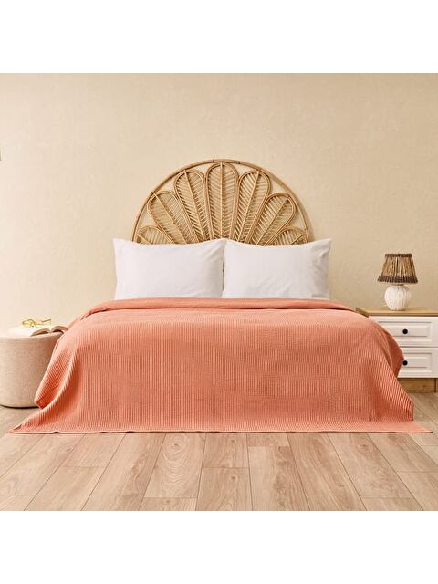 Evidea Soft Rete Çift Kişilik Pike - Kiremit - 200x220 cm