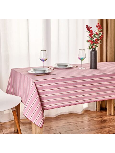 Evidea Soft Linie Masa Örtüsü - Pembe - 140x200 cm