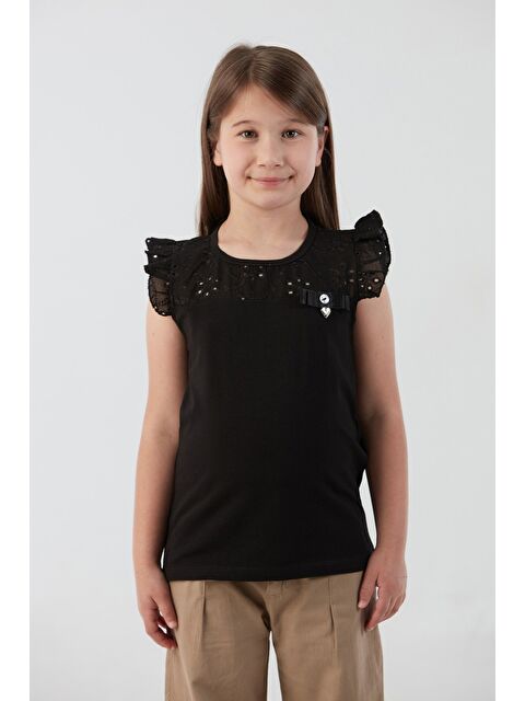 Fullamoda Nakışlı F Harf Armalı Kız Çocuk Bluz - S000388595-19351