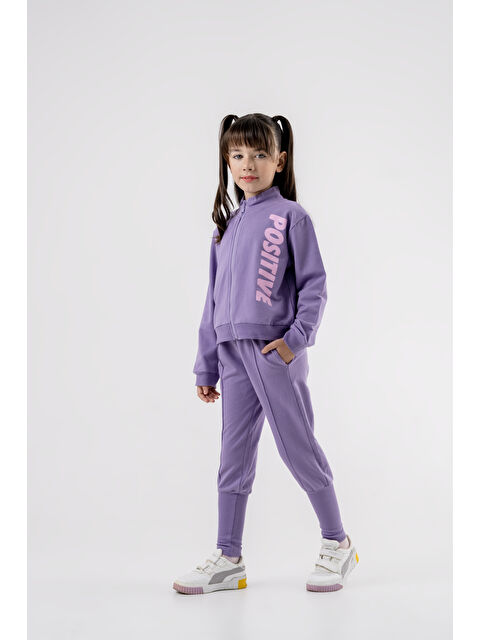 Harika Kids Kız Çocuk Paça Ribana Model Fermuarlı Eşofman Takımı - S000265572-17878
