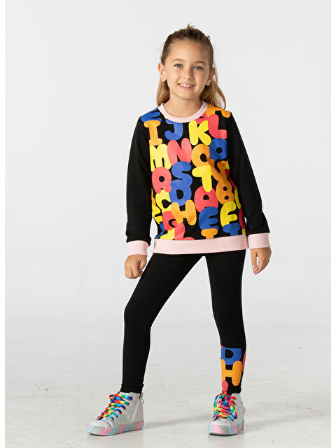 Casabony Alphabet Desenli Kız Çocuk Sweatshirt Takım - S000263521-19351