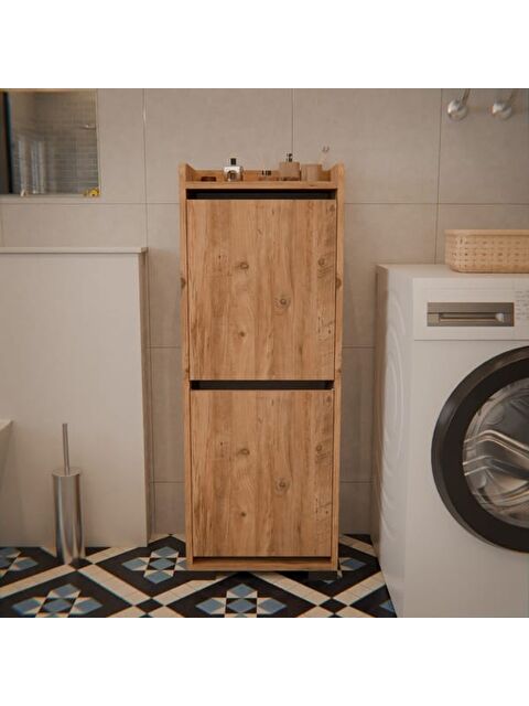 Eco Room Duo 2 Raflı Çamaşır Dolabı - Atlantik Çam - 117x45x32 cm