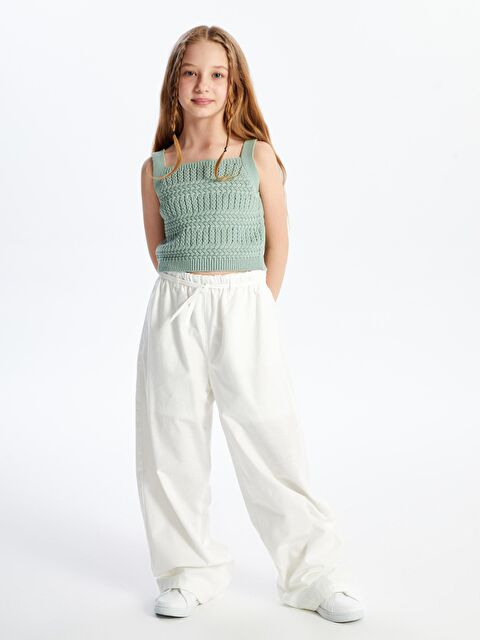 Dexia Palmira - Örgü Detaylı Çizgili Triko Bluz - Yeşil - S000176454-18194