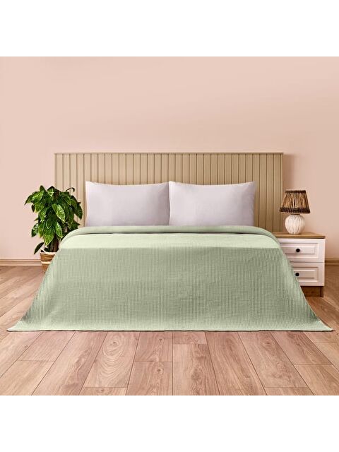 Evidea Soft Rete Tek Kişilik Pike - Yeşil - 160x220 cm