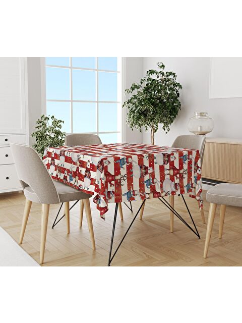 Evmila Yılbaşı Desenli Kadife Doku Masa Örtüsü - S000111526-23173