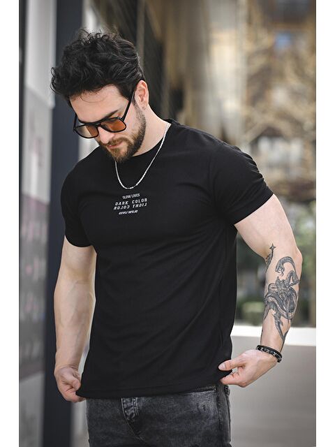 Oksit Slow Lives Waffle Kumaş Bisiklet Yaka Baskılı Erkek Tshirt - S000374821-19351