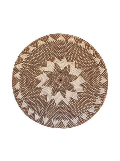 New Obsessions El Dokuması Rattan Boho Yuvarlak Duvar Dekoru Kandara - 50 Cm - S000417623-37202